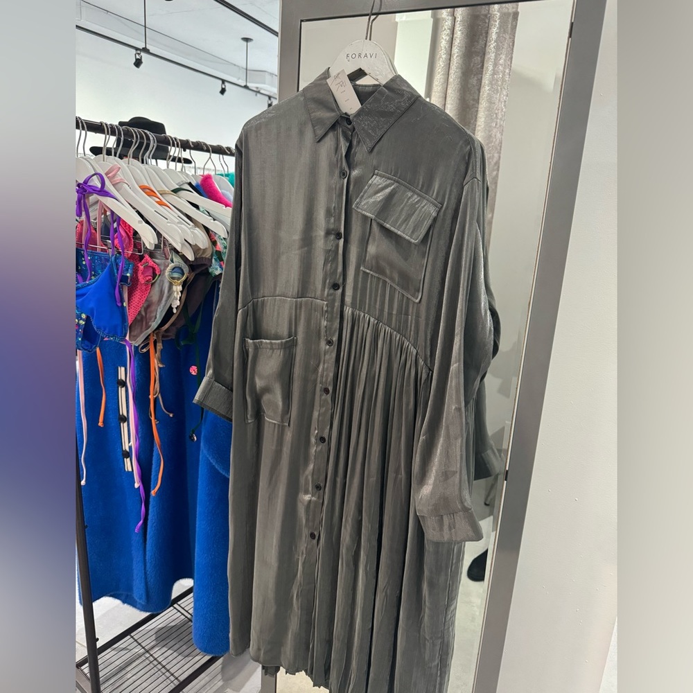 FORAVI METALLIC BLOUSE DRESS